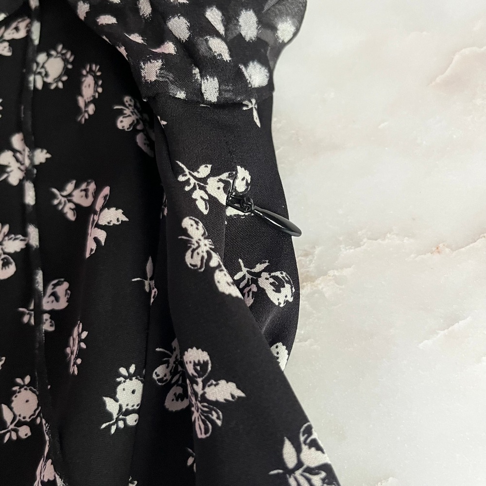 Diane von Furstenberg Fionna Dress Silk Floral Ruffle Tiered Long Sleeve size 2 - Picture 11 of 16